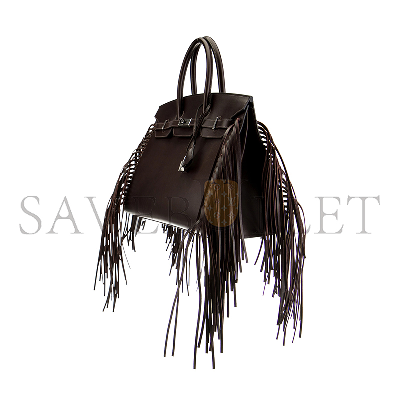 H**mes MASTER BIRKIN 35 SELLIER ANATE CHOCOLATE PALLADIUM HARDWARE (35*27*13cm)